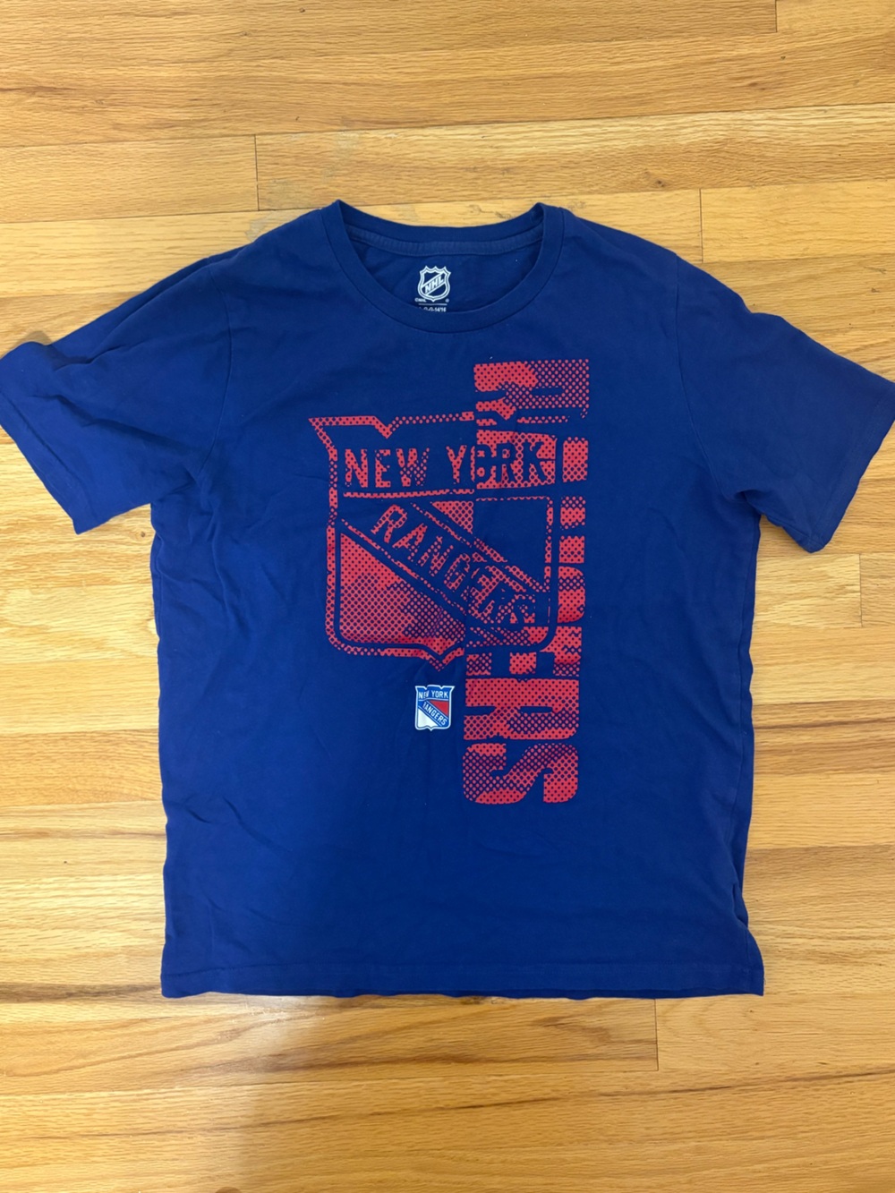 NHL hockey New York Rangers short sleeve blue logo t-shirt